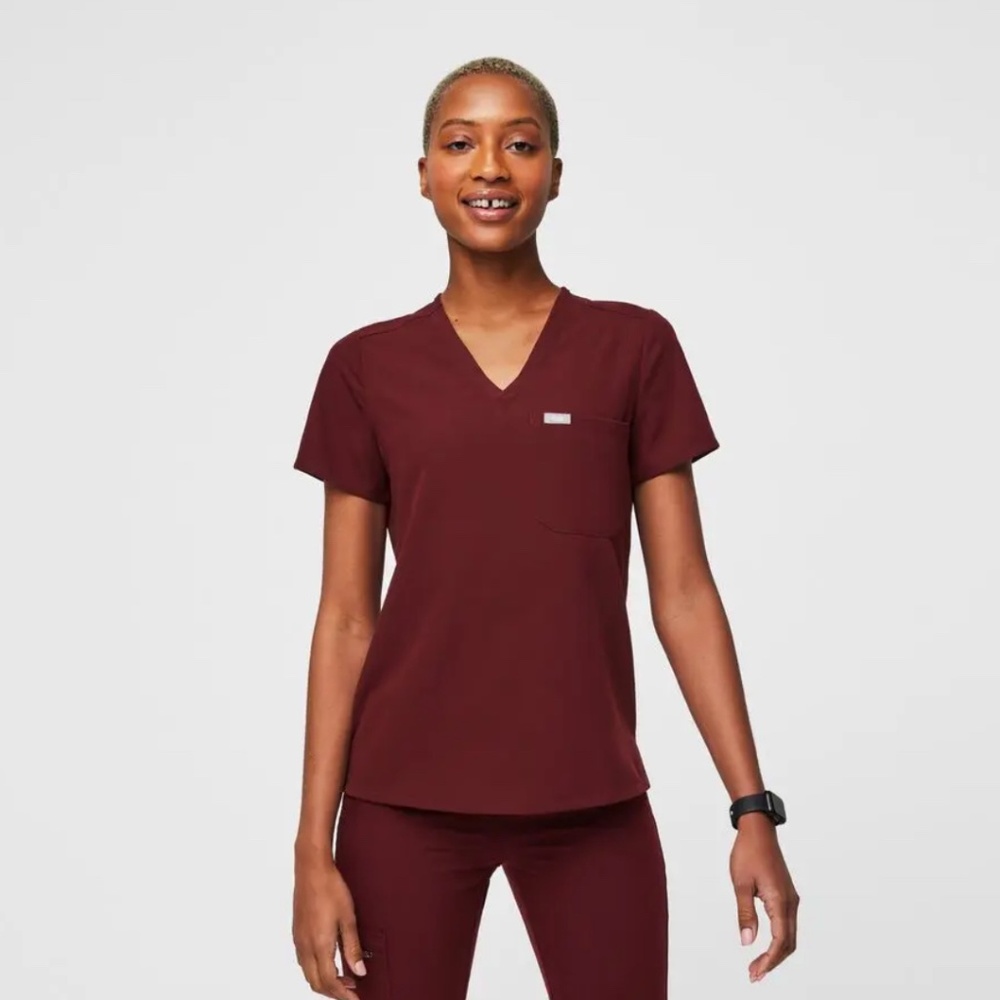 Figs Scrubs; Burgundy; Plus Size